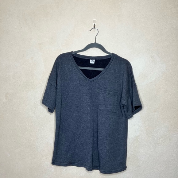 Sew In Love Tops - Womens Gray V-Neck T-Shirt